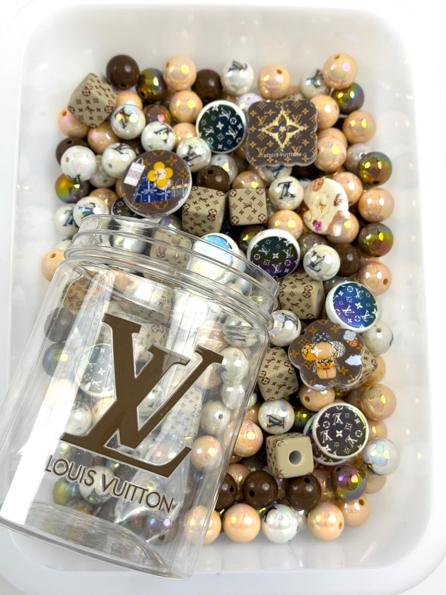 Acrylic bottle with designer beads