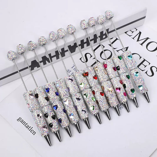Heart rhinestones colorful fancy diy pens