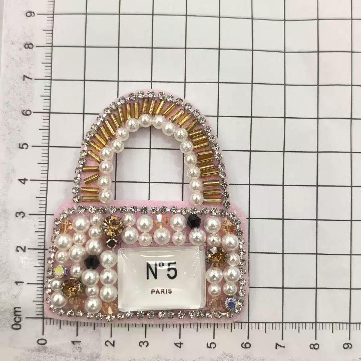PATCH CC-Style Pearl & Rhinestone Fabric  Patches