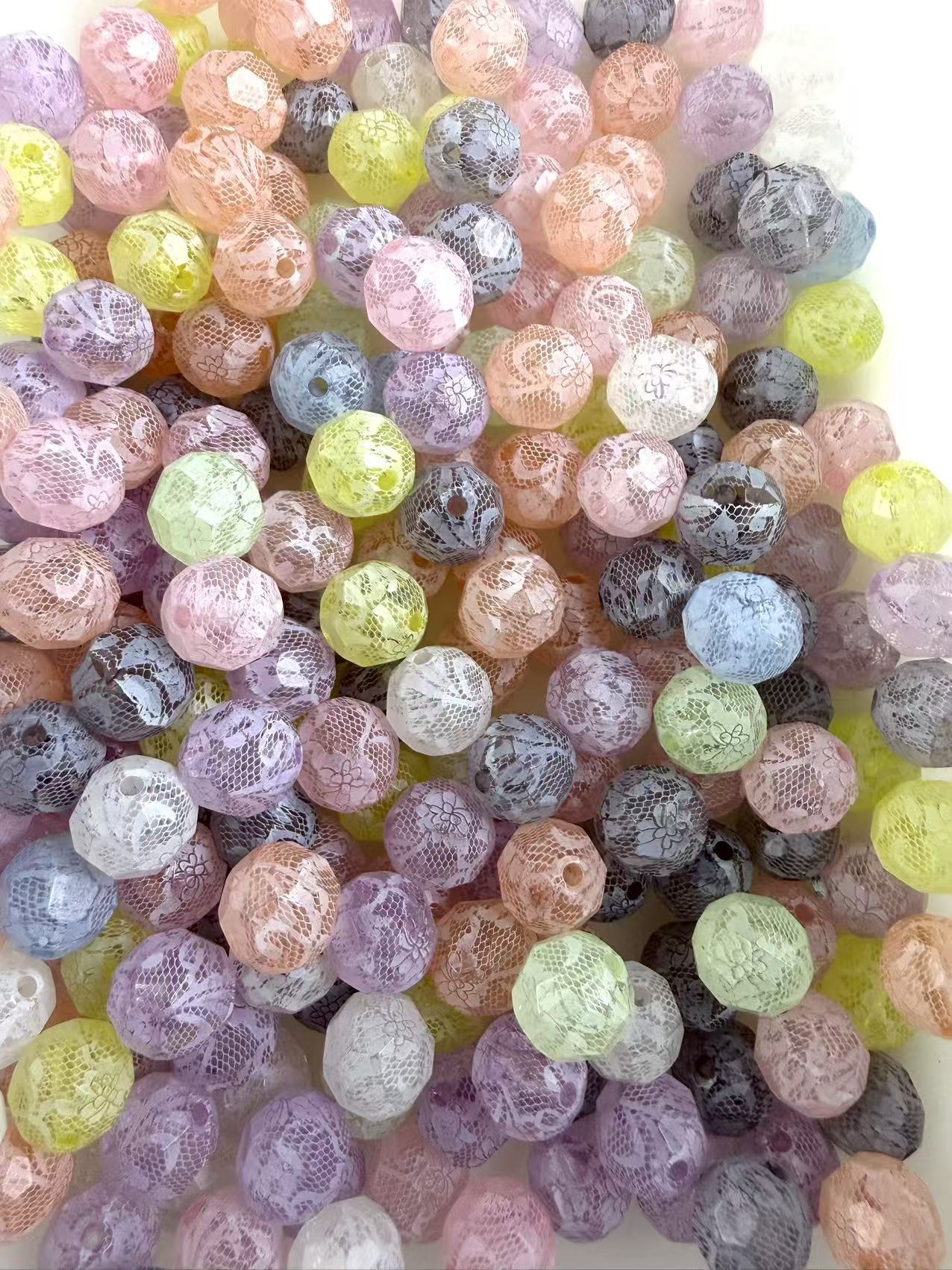 16mm Colorful Lace Beads
