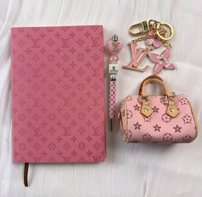 PINK vv designer notebook minibag set
