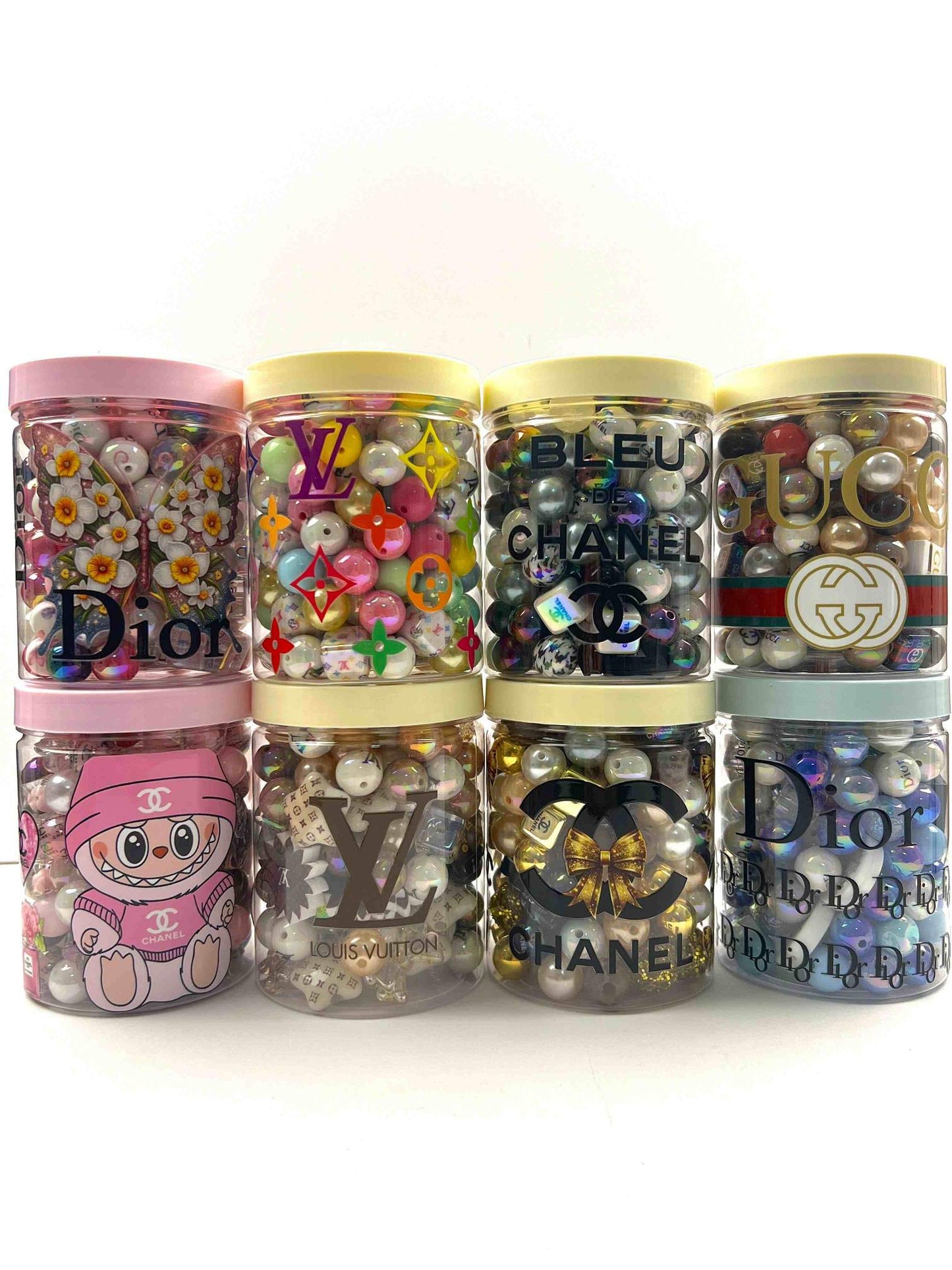 Acrylic bottle with designer beads