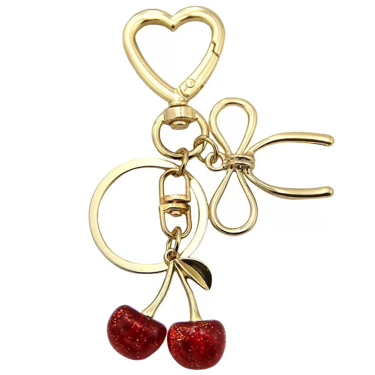 Cherry keychain bag charm