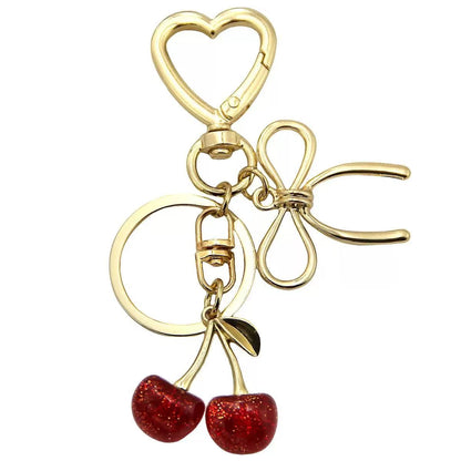 Cherry keychain bag charm