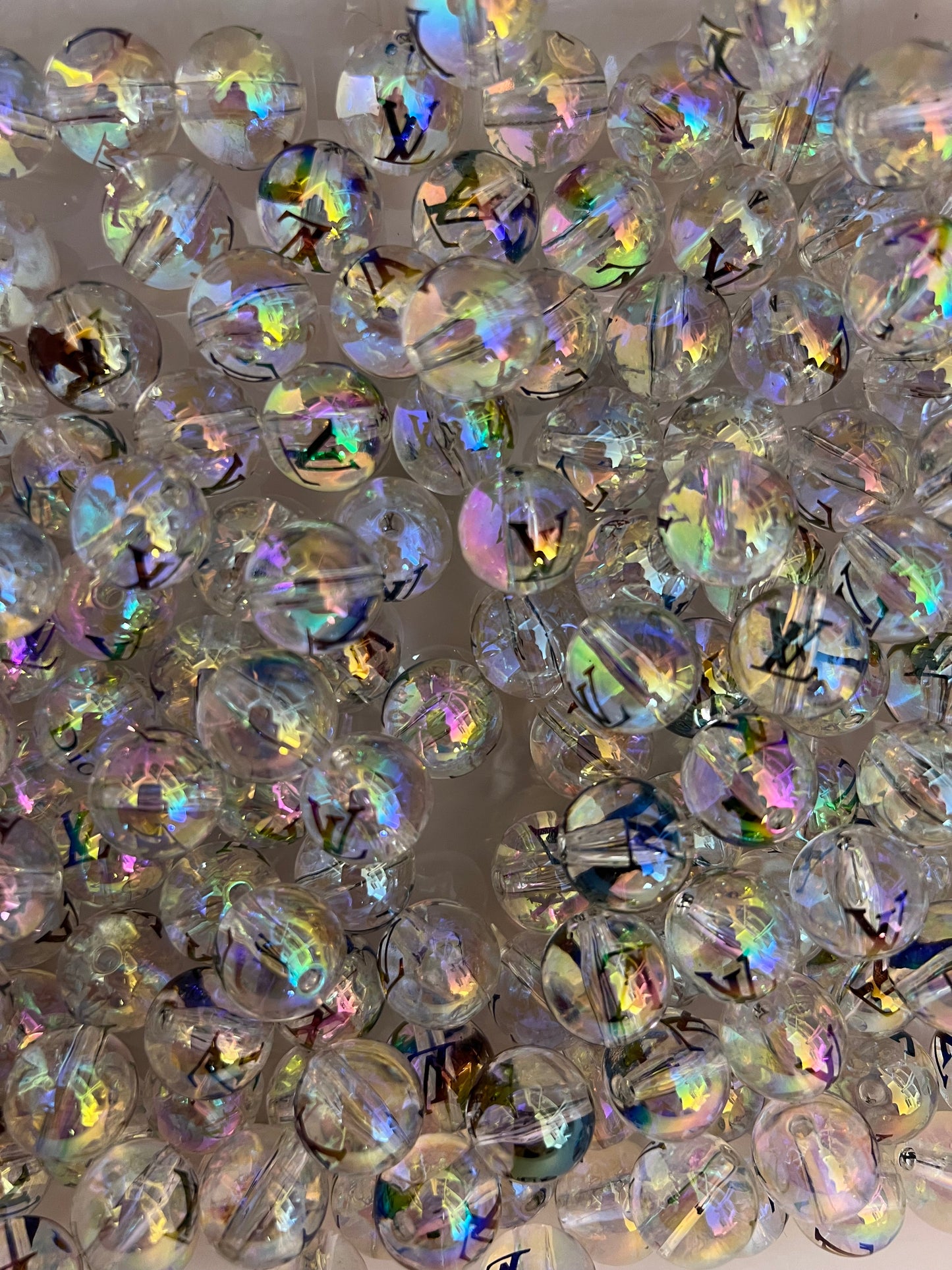 16mm acrylic designer beads(cc/vv/dd/gg/tiff)