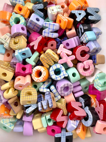 Silver/gold/colorful Letter bead mix