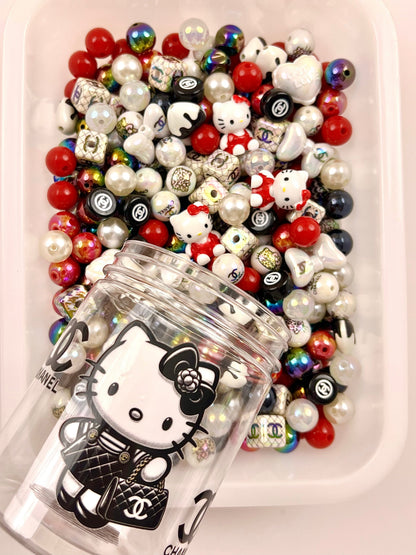 Acrylic bottle with designer beads