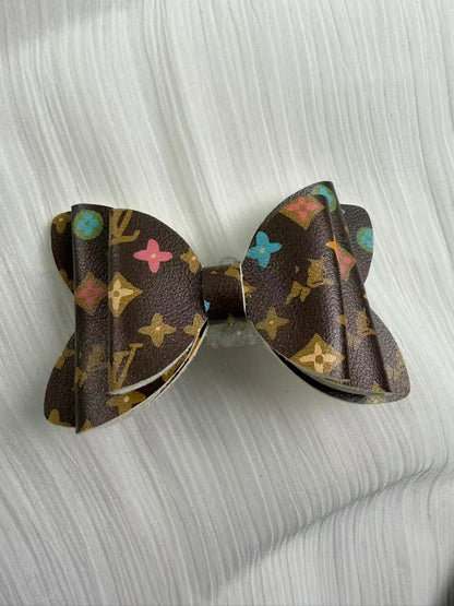 Designer leather Big bow beads