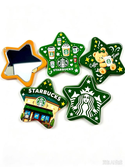 star coffee mirror bead for keychain