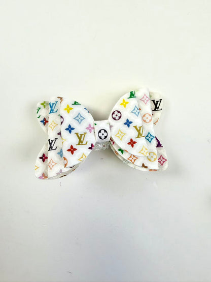 Designer leather Big bow beads