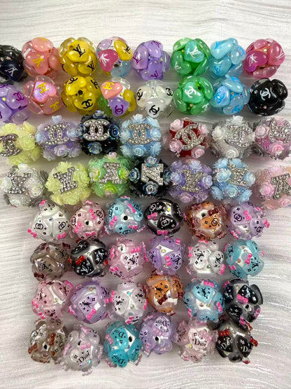 Designer 16mm round fancy bead