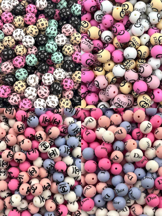 16mm Silicone designer beads(CC/VV/GG/DD/MK/YSl