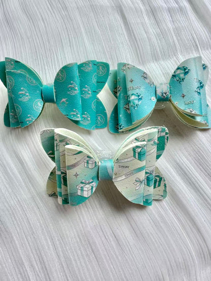 Designer leather Big bow beads