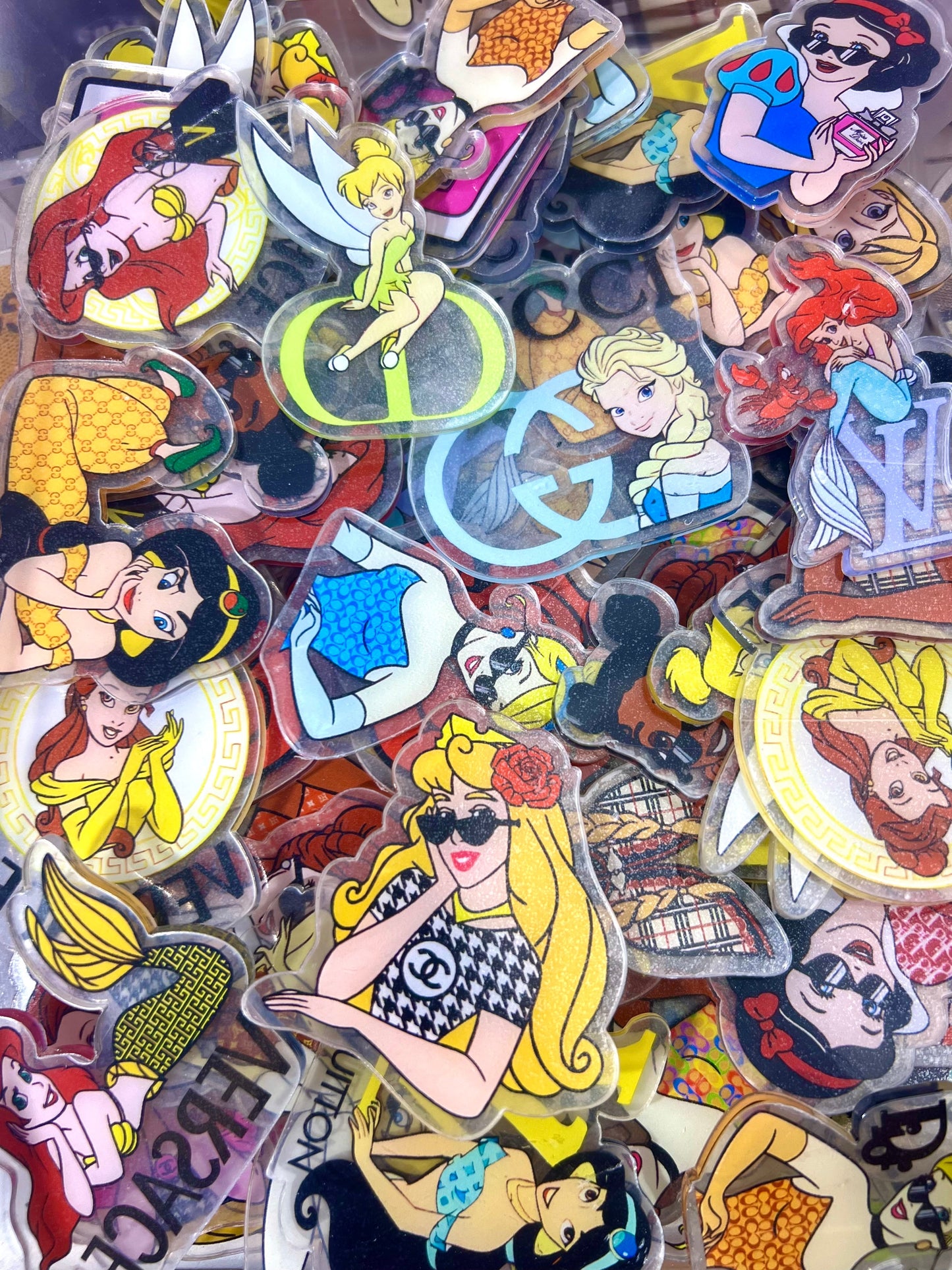 6cm princess designer acylic flatback sheet