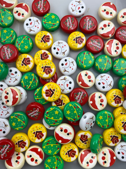 Christmas round Beads