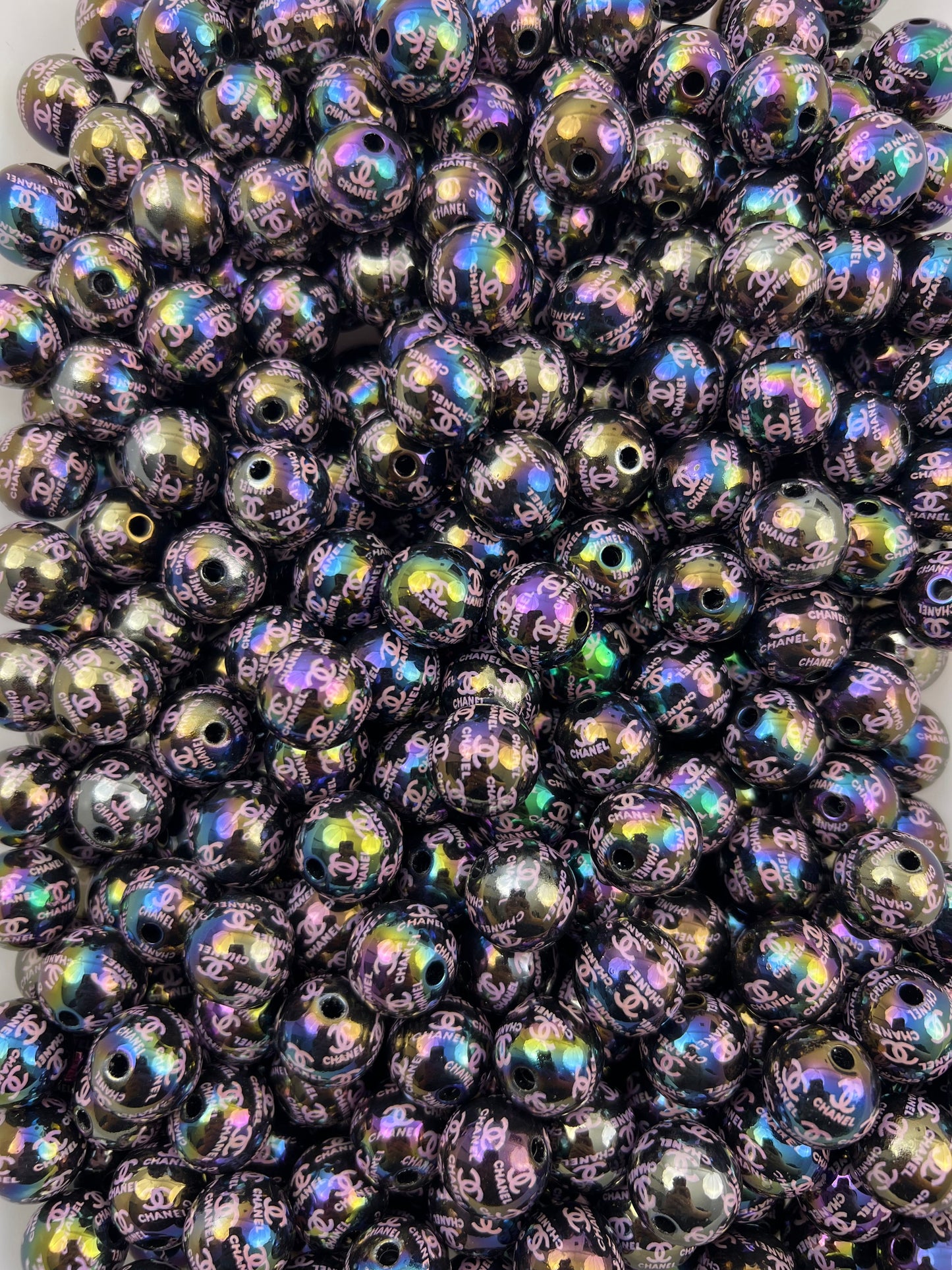 16mm acrylic designer beads(cc/vv/dd/gg/tiff)