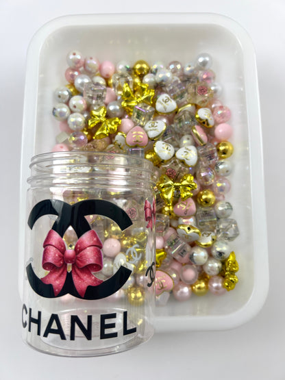Acrylic bottle with designer beads