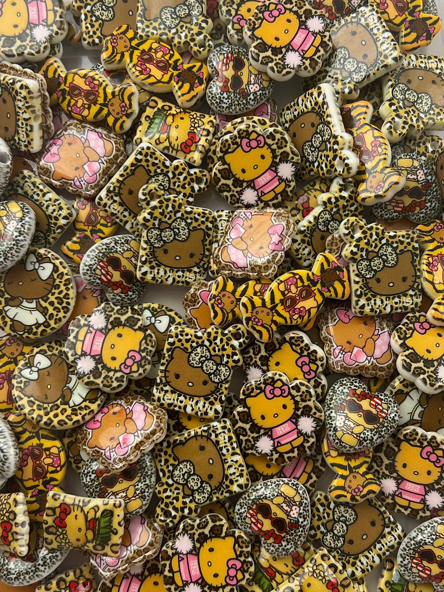 Leopard kitty bead mixed