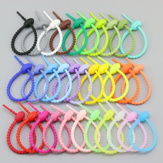 18cm long Candy Colored Silicone Multifunctional Storage Hanging Rope For Keychain Pendant With Detachable Cable Ties