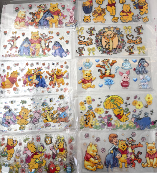 The Pooh Cup wrap 16oz UVDTF stickers