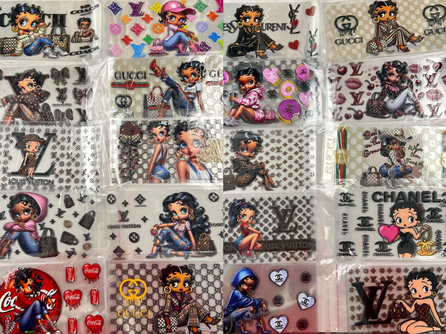 Betty boop Cup wrap 16oz UVDTF stickers