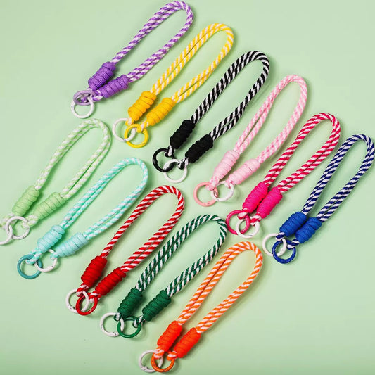 Colorful Braided Lanyard Keychain for Phone Case Anti Lost Knot Rope