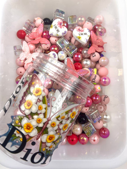 Acrylic bottle with designer beads