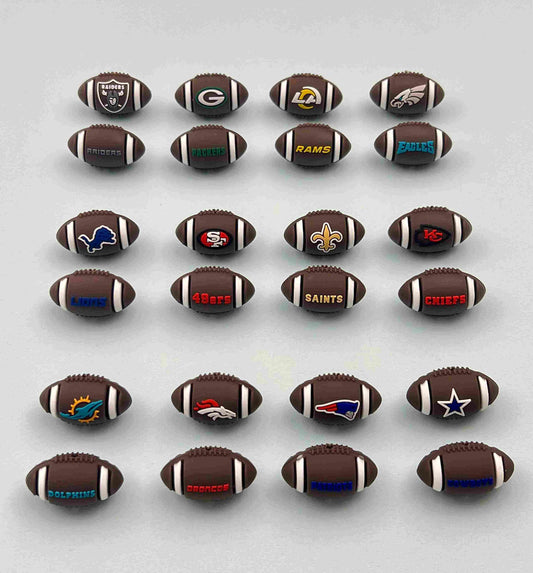 American football Silicone focal bead