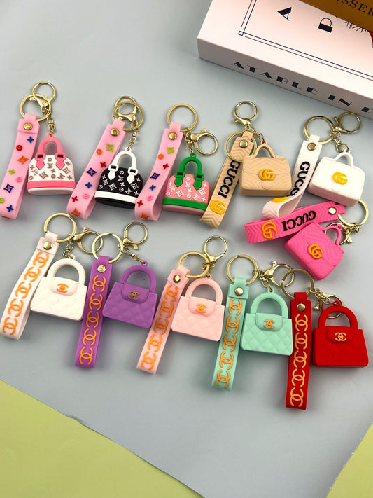 Large designer bag keychain