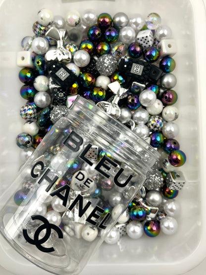 Acrylic bottle with designer beads
