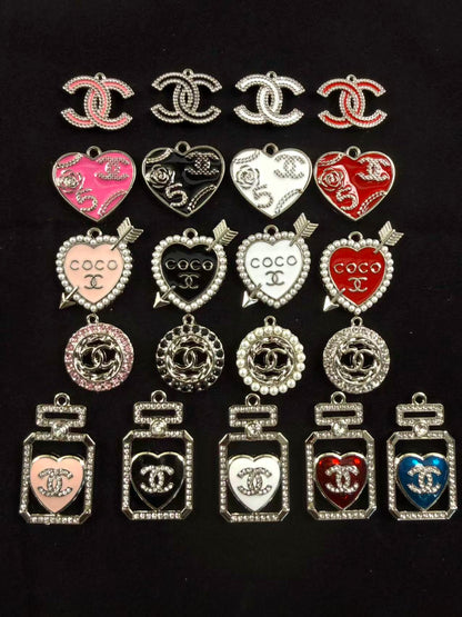 Silver cc Colorful charms pendants