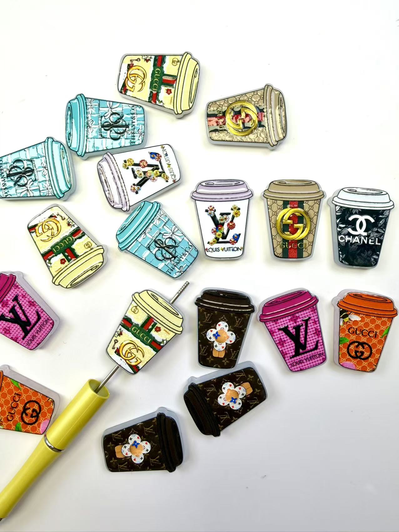 Designer acrylic bottle beads