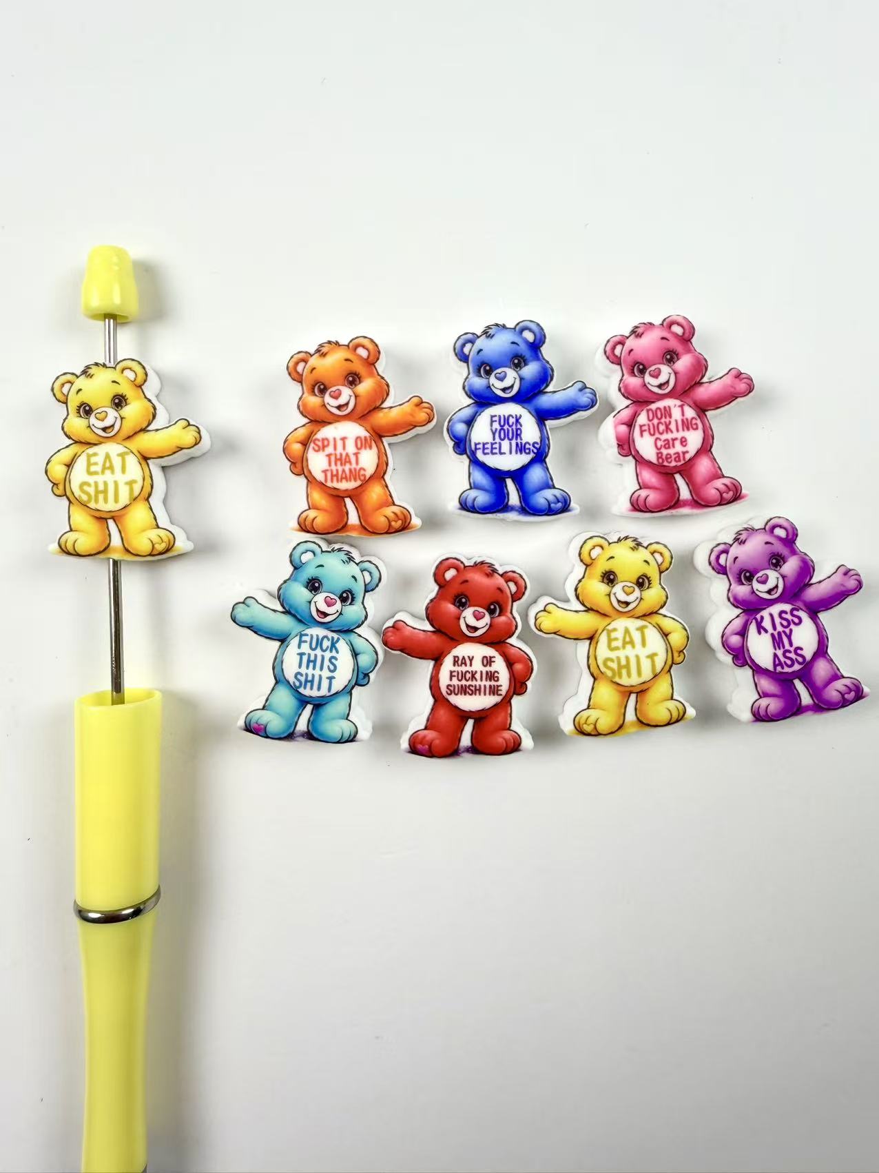 Silicone Carebear focal beads