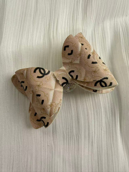 Designer leather Big bow beads