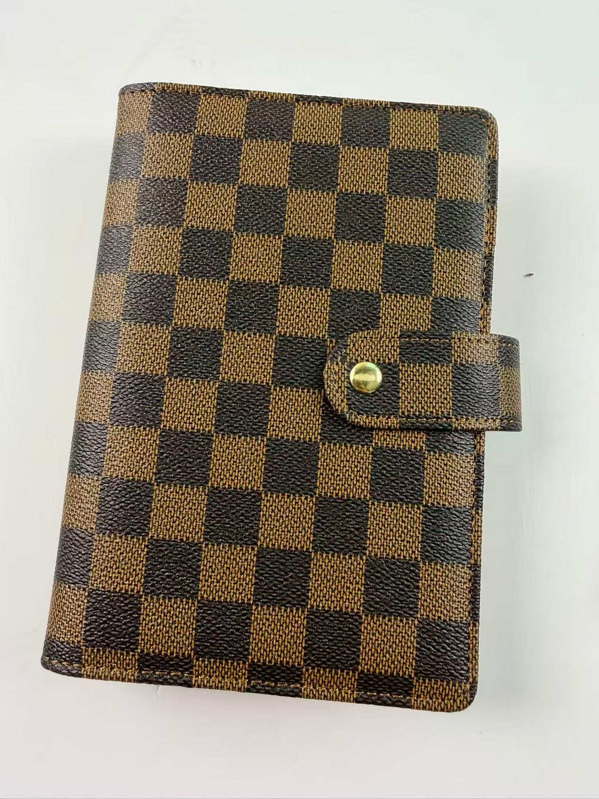 Check pattern LEATHER luxury A6 notebook