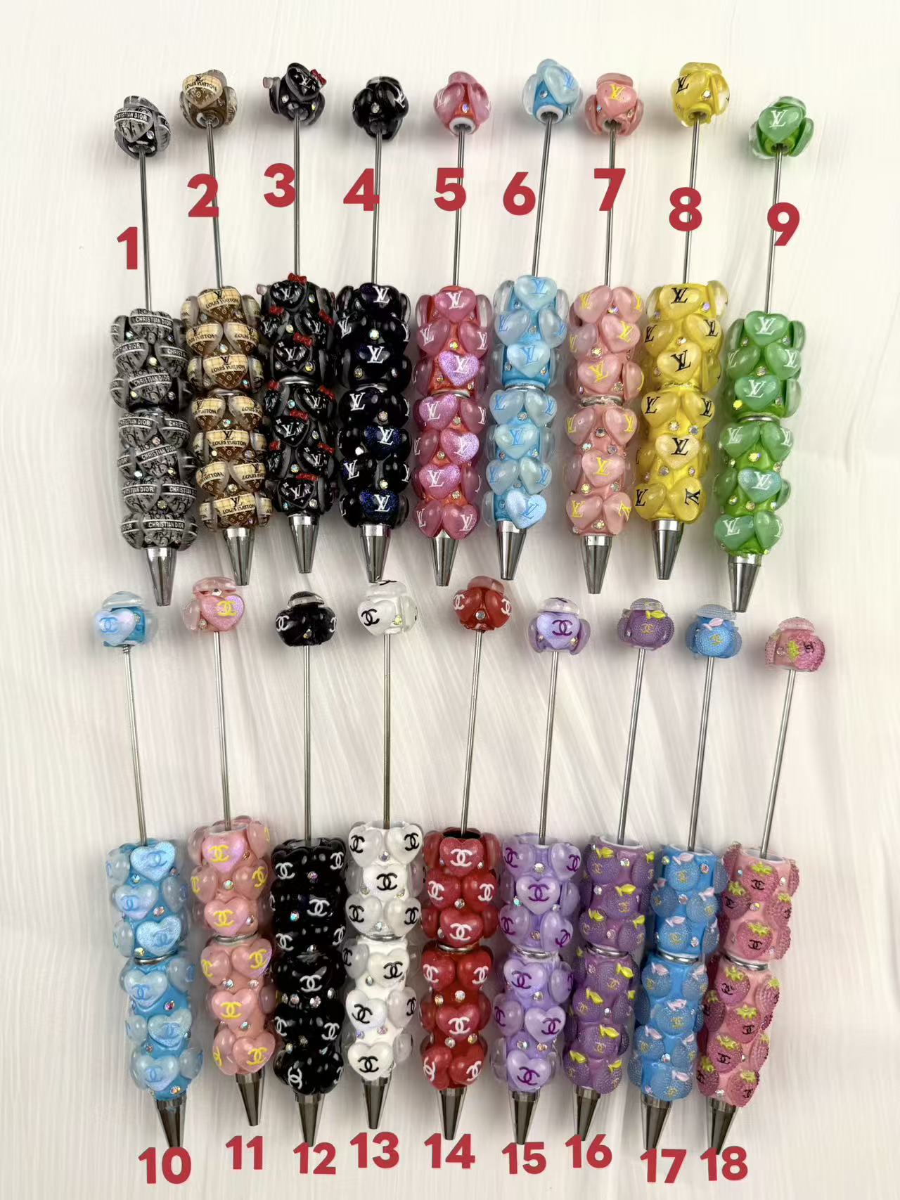 New Rhinestone fancy designer DIY Beaded Pen(choose by numbers)