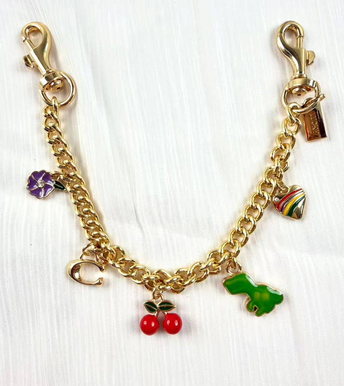 Cherry keychain bag charm