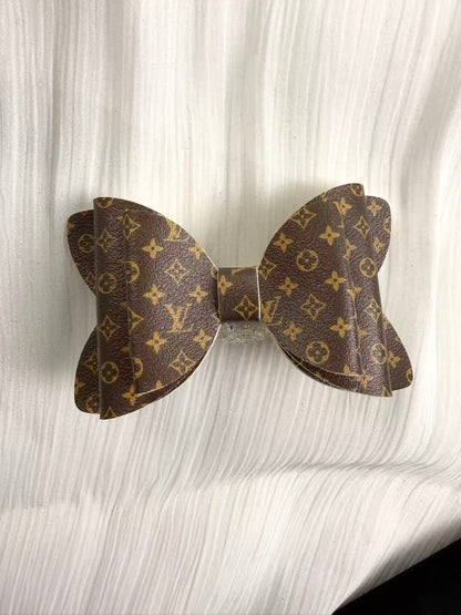 Designer leather Big bow beads