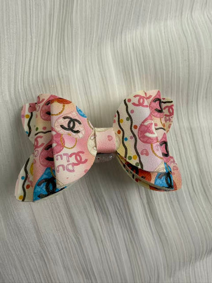 Designer leather Big bow beads