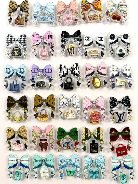 Designer acrylic bow set beads