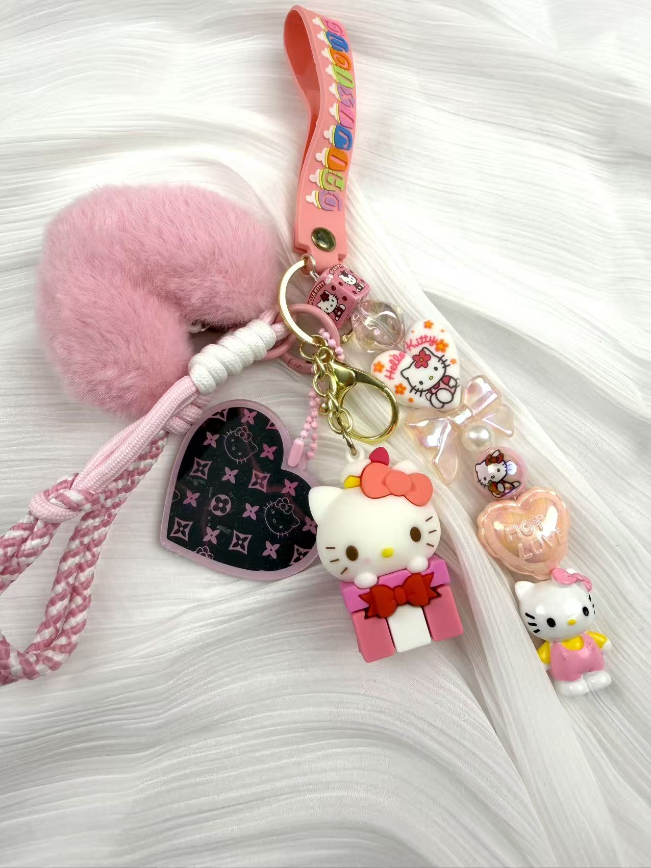 Beaded phone strap keychain bagcharms