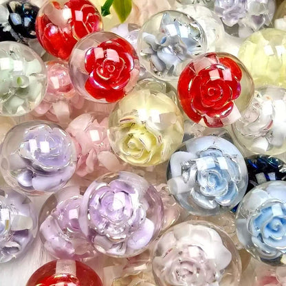 16mm resin rose Beads