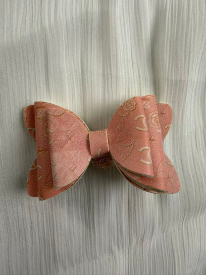 Designer leather Big bow beads