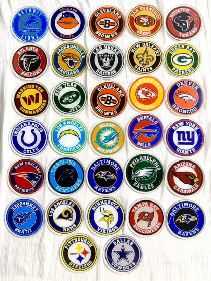 6cm football team acrylic flat backs