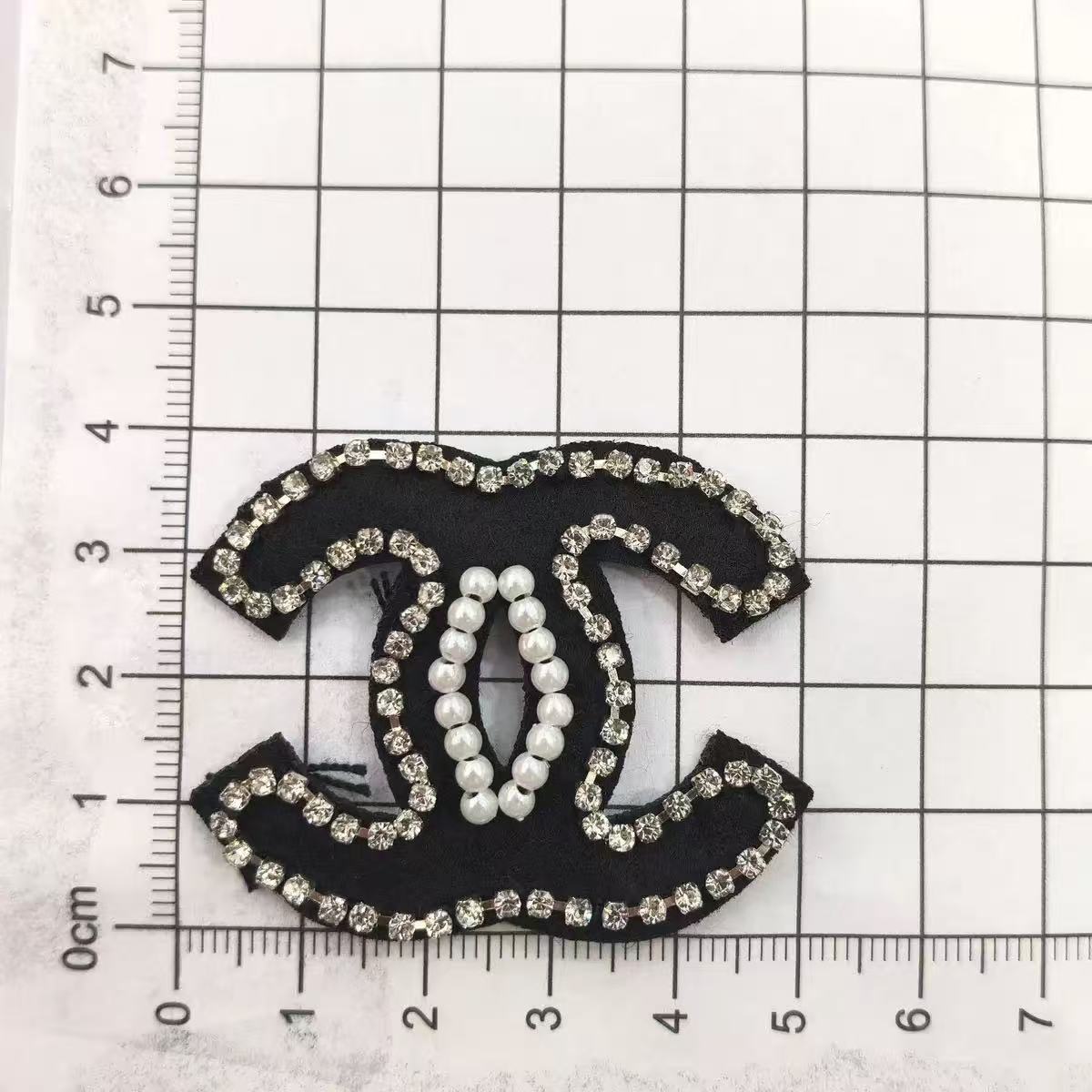 PATCH CC-Style Pearl & Rhinestone Fabric  Patches