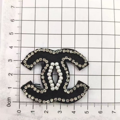 PATCH CC-Style Pearl & Rhinestone Fabric  Patches