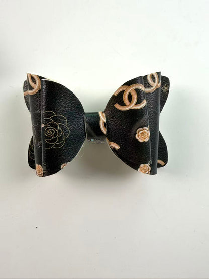 Designer leather Big bow beads