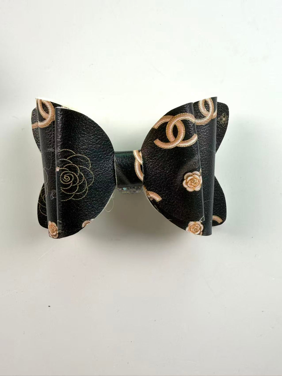 Designer leather Big bow beads