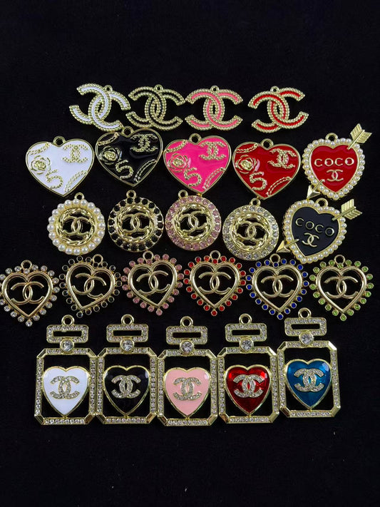 GOLD cc Colorful charms pendants