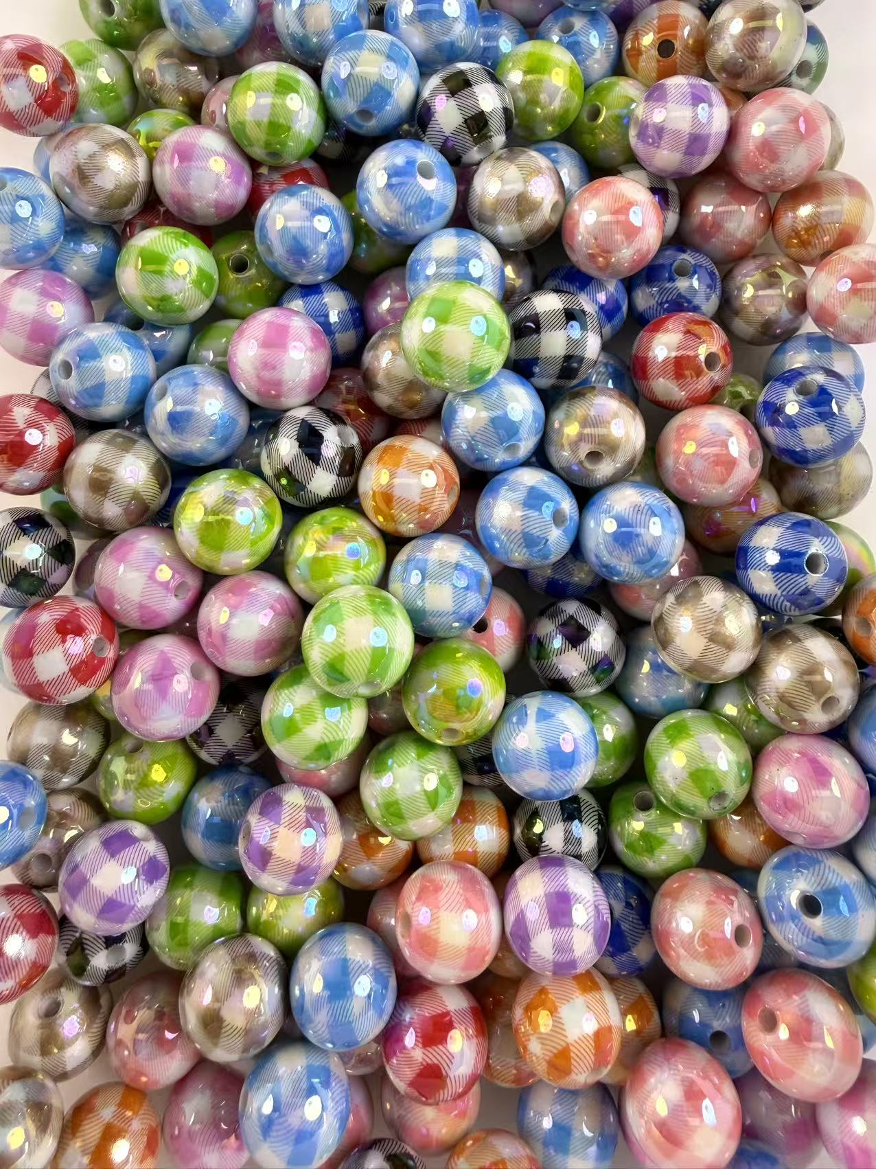 16mm Colorful stripe Beads